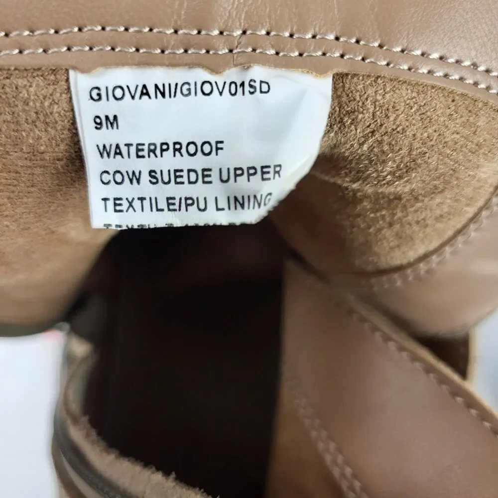 Blondo Giovanni Waterproof Platform Ankle Boots Beige Size 9M